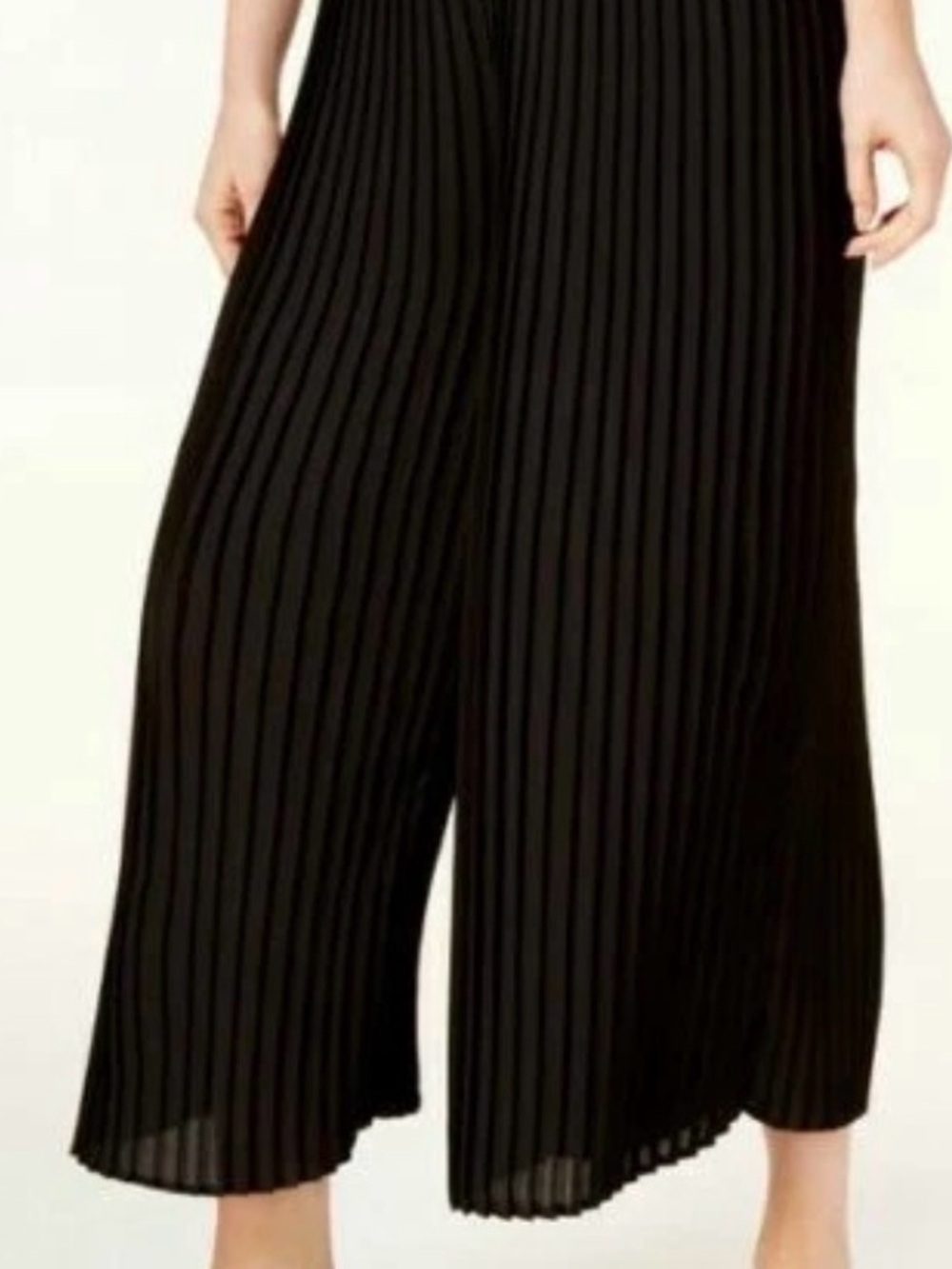 Eileen Fisher Black Pleated Wide-Leg Palazzo Pants